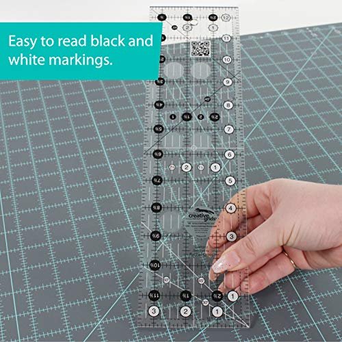 Creative Grids Quilt Ruler 3-1/2in x 12-1/2in Rectangle – CGR312 – Made in USA, Non-Slip Grip Acrylic Quilting, Sewing, Crafting, Patchwork Ruler for Measuring & Cutting Fabric