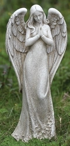 Joseph's Studio by Roman Inc., Praying Angel, Garden Collection, Religious Statue, Holy Family, Memorial, Angel, Patron Saint, Garden Décor (4x6x14)