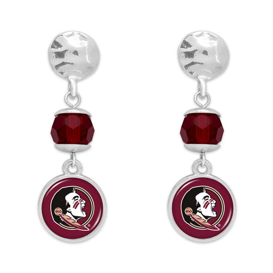 Florida State Seminoles Ivy Crystal Silver Earrings Jewelry Gift FSU