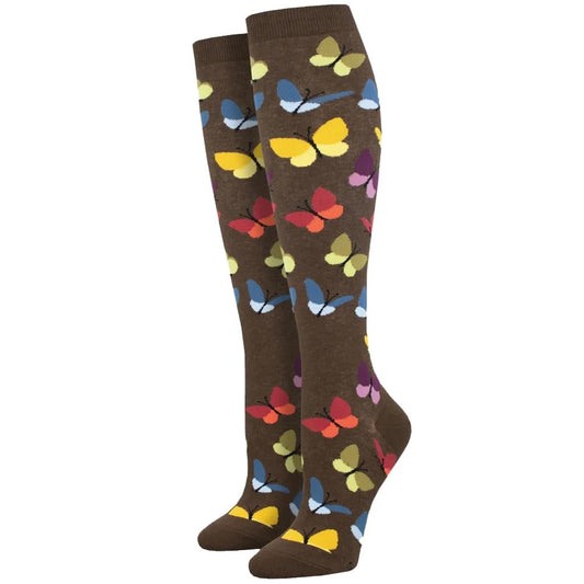 Socksmith Women's Knee High Socks Wind Beneath Our Wings Butterfly