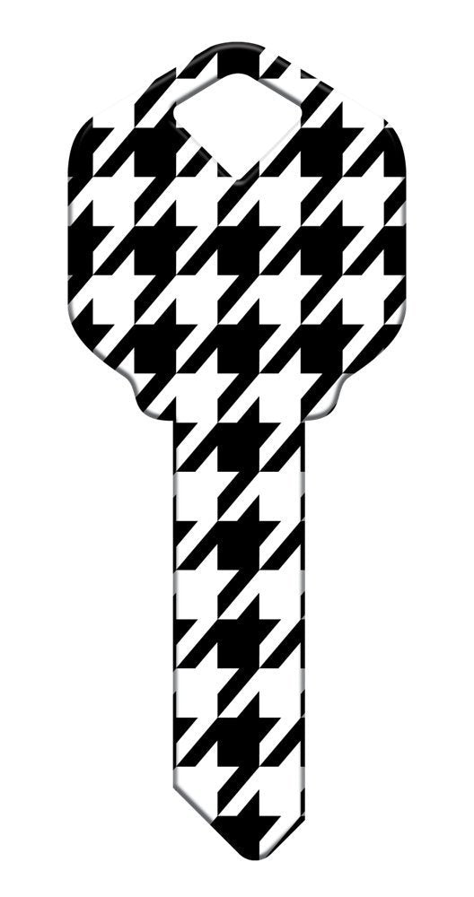 Set of 5 Uncut Blank Designer SC44 Houndstooth Replacement House Keys for SC1 Schlage Style Locks