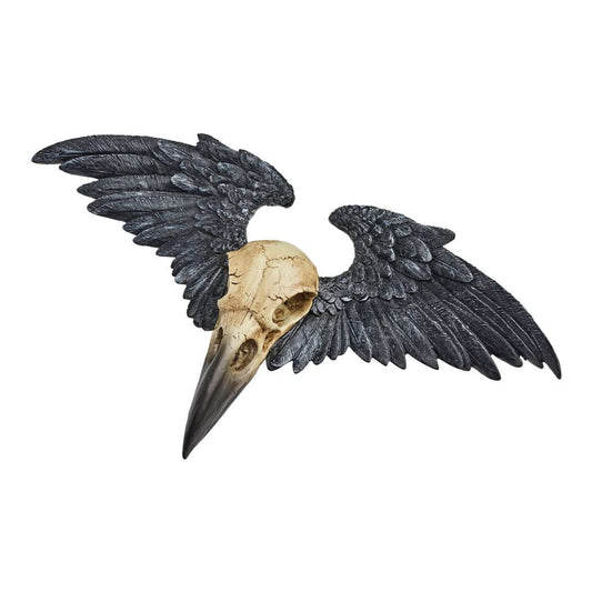 Pacific Giftware Ravenger Winged Raven Skull Resin Wall Plaque