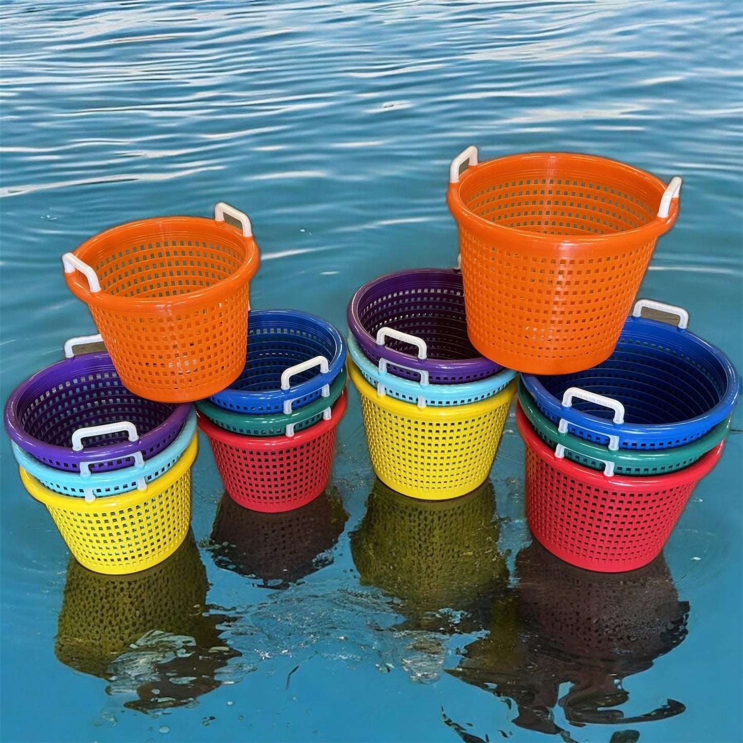 Handy Basket - Blue for Fishing, Laundry, heavy duty, hold up 40 lbs, can take hot and cold condition, used by commercial fishermen for decades.