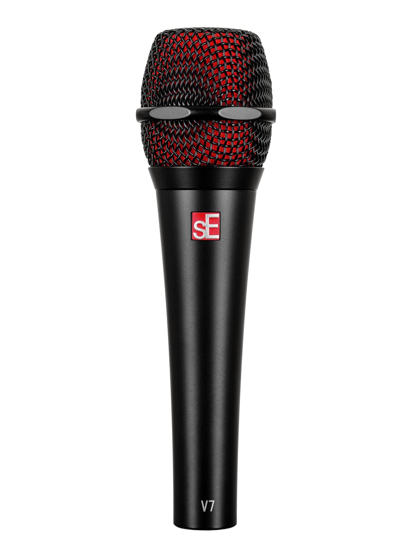 SE Electronics V7 Black Studio Grade Handheld Supercardioid Microphone with Shock Mount (Black)
