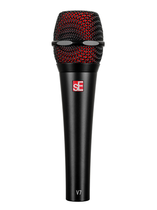 SE Electronics V7 Black Studio Grade Handheld Supercardioid Microphone with Shock Mount (Black)