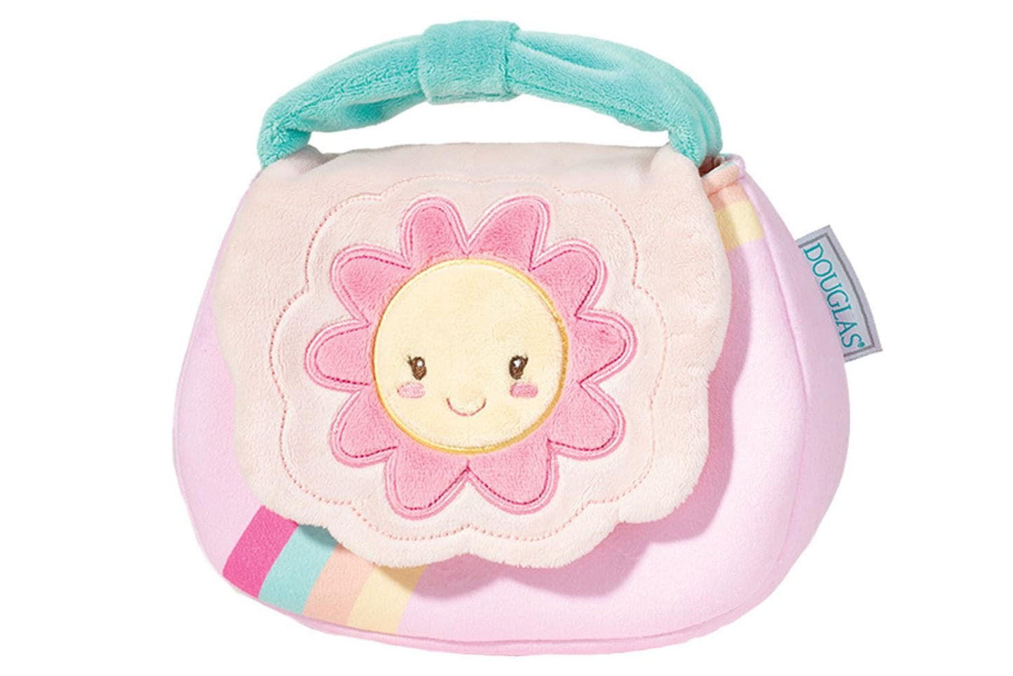 Baby Purse Playset Plush Stuffed Animal Set Butterfly Rainbow Crinkle Toy Set with Custom Name - 9 Inch