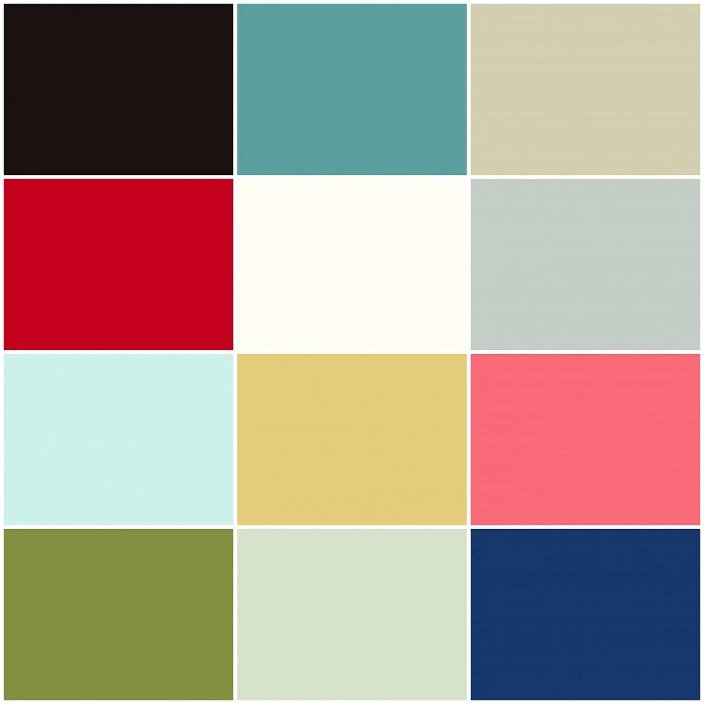 Maywood Studio KimberBell Silky Solids Fat Quarter Bundle 12pcs, Multi Yard
