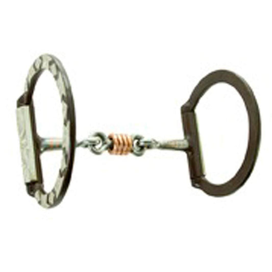 HILASON Brown Dee Horse Bit Dog Done Mouth W/Copper Rings