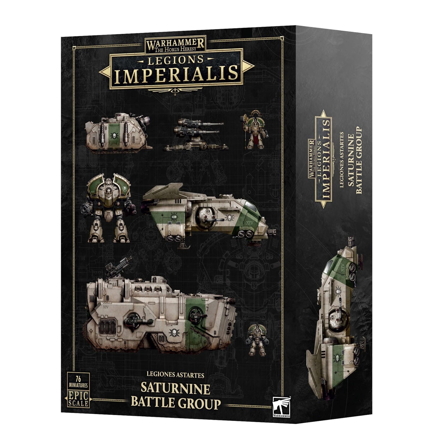 Legions Imperialis Legiones Astartes Saturnine Battle Group – 44 Miniature Army Box with Terminators, Dreadnoughts, Tanks & Aircraft – Games Workshop