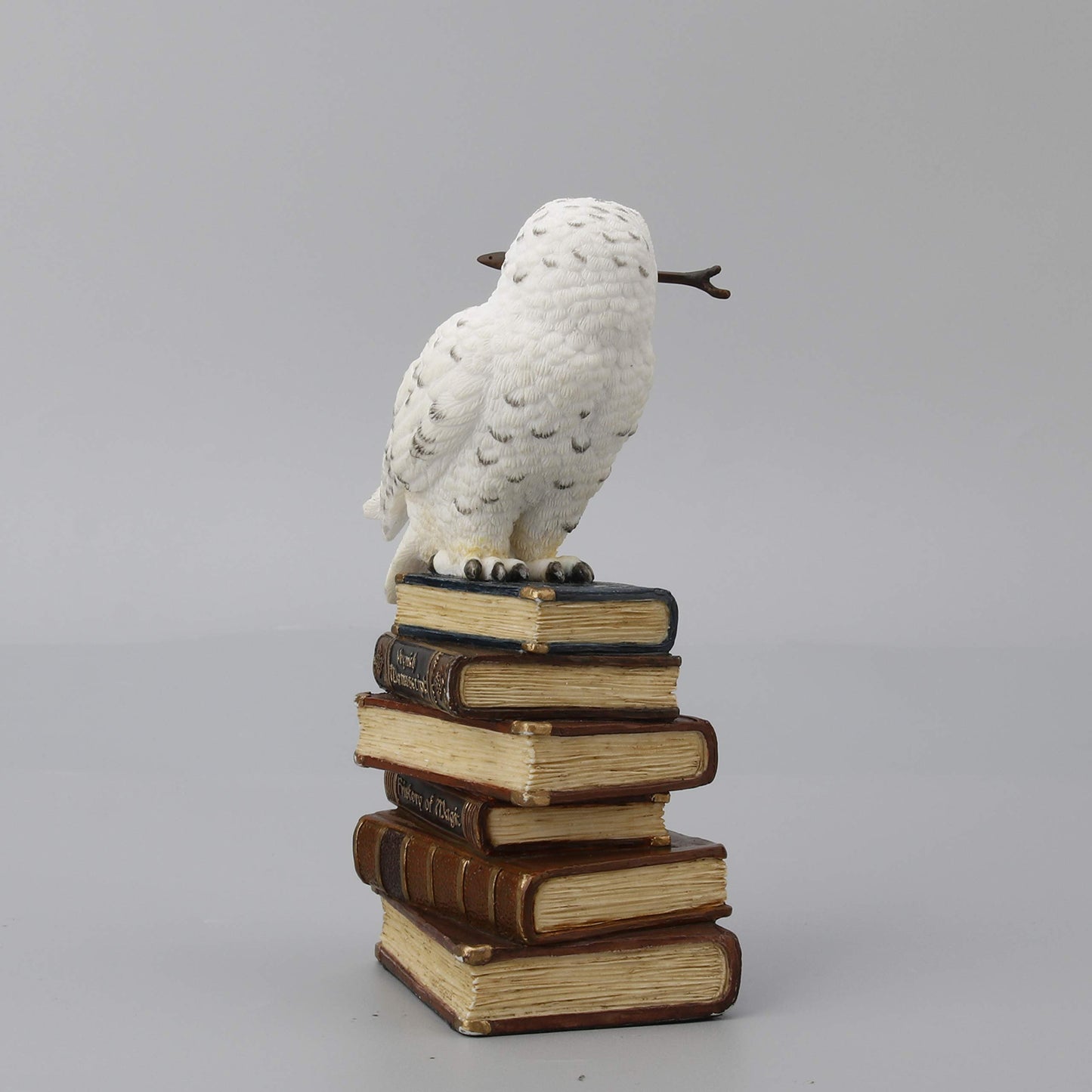 Veronese Design 5 1/2 Inch Magic Wand Snowy Owl On Book Stack Hand Painted Resin Statue Home Decor