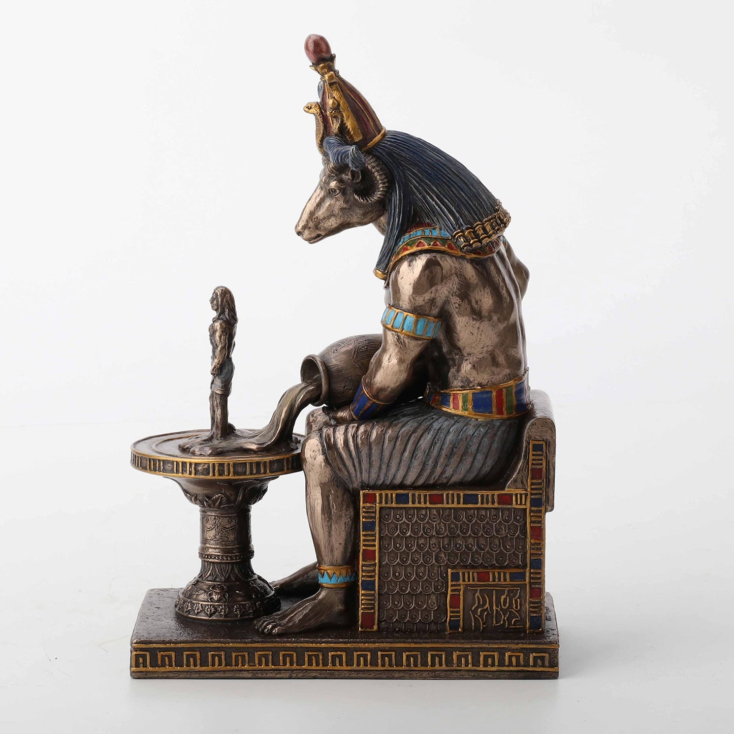 Veronese Design 8 1/2 Inch Khnum Egyptian God of Procreation Home Decor Resin Statue Bronze Finish