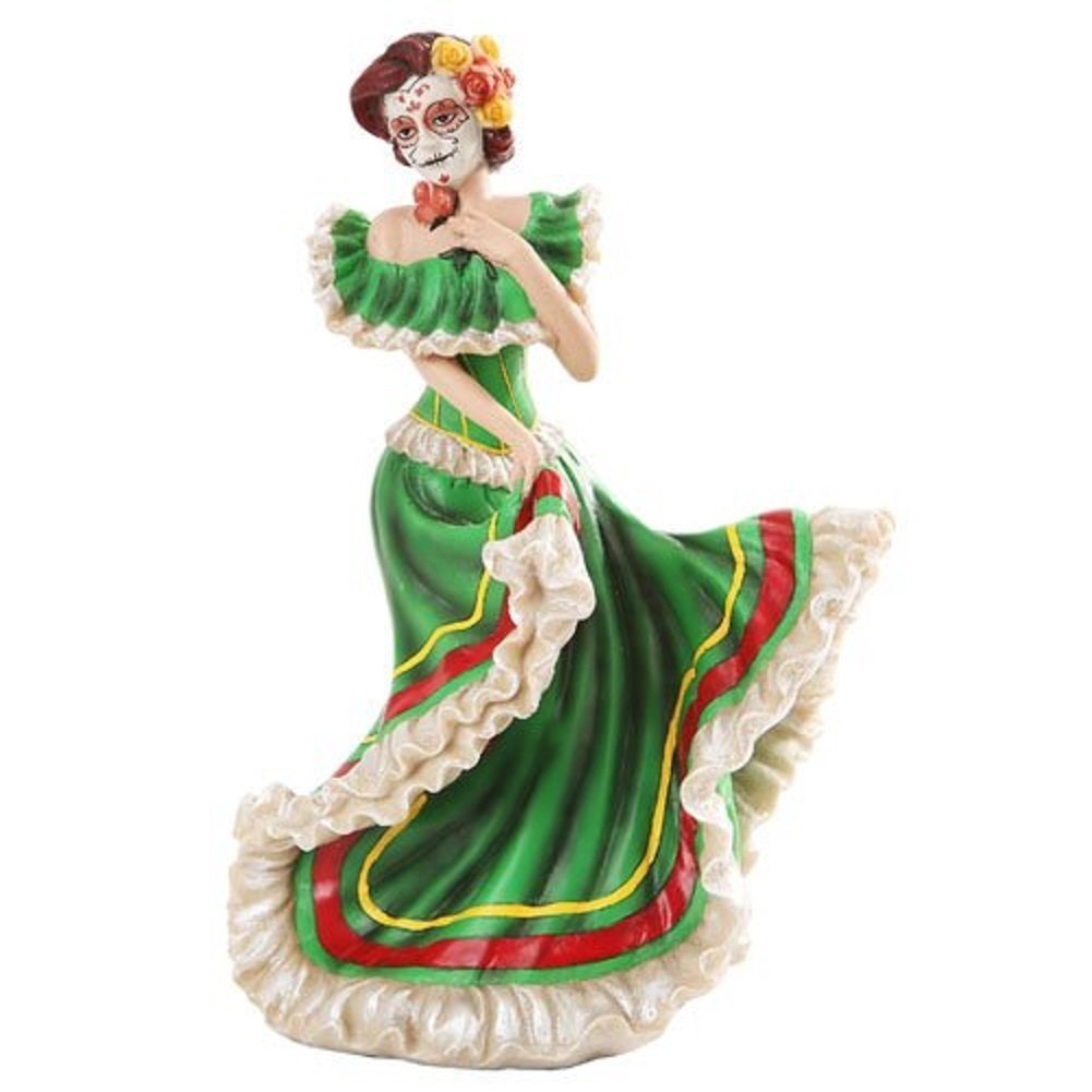 Pacific Giftware Day of The Dead Green Salsa Dancer 5 x 7 Resin Stone Decorative Tabletop Figurine