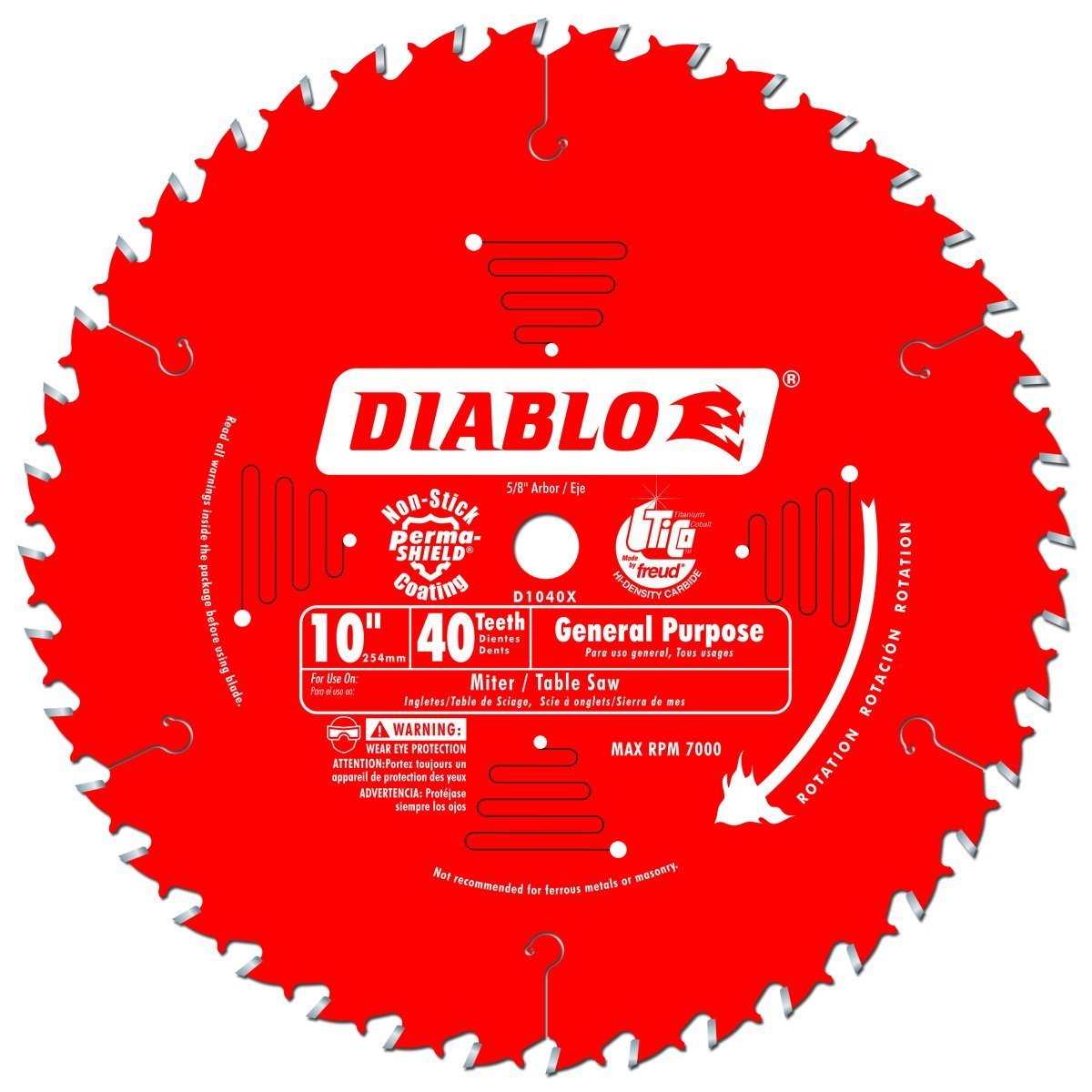 Freud D1040X Diablo 10-In 40-Tooth ATB General Purpose Saw Blade with 5/8-Inch Arbor and PermaShield Coating 2 PACK