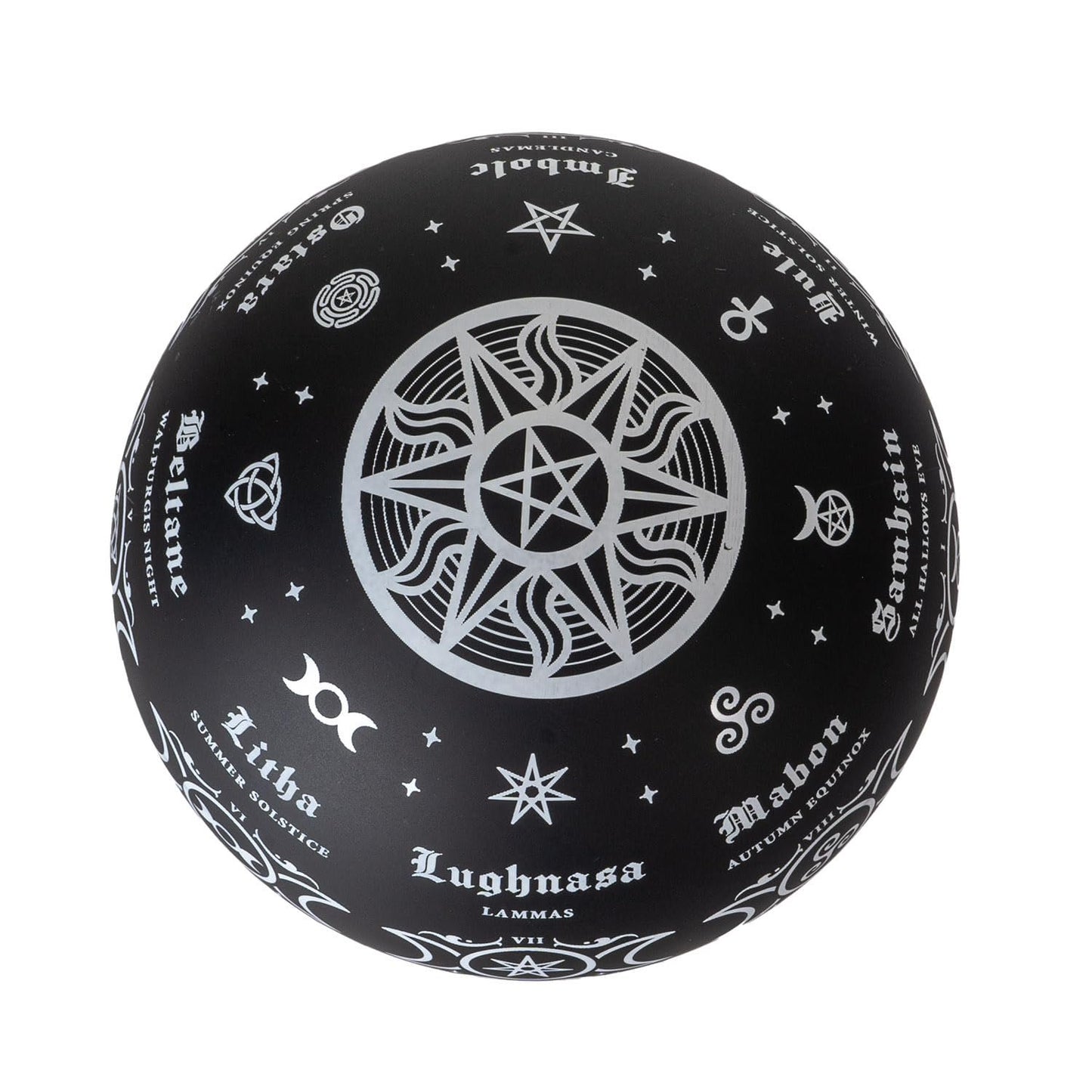 Pacific Giftware Pagan Calendar LED Globe Night Light by Alchemy Gothic England Glass Sphere with Sabbats and Moon Symbols 4.29" Tall