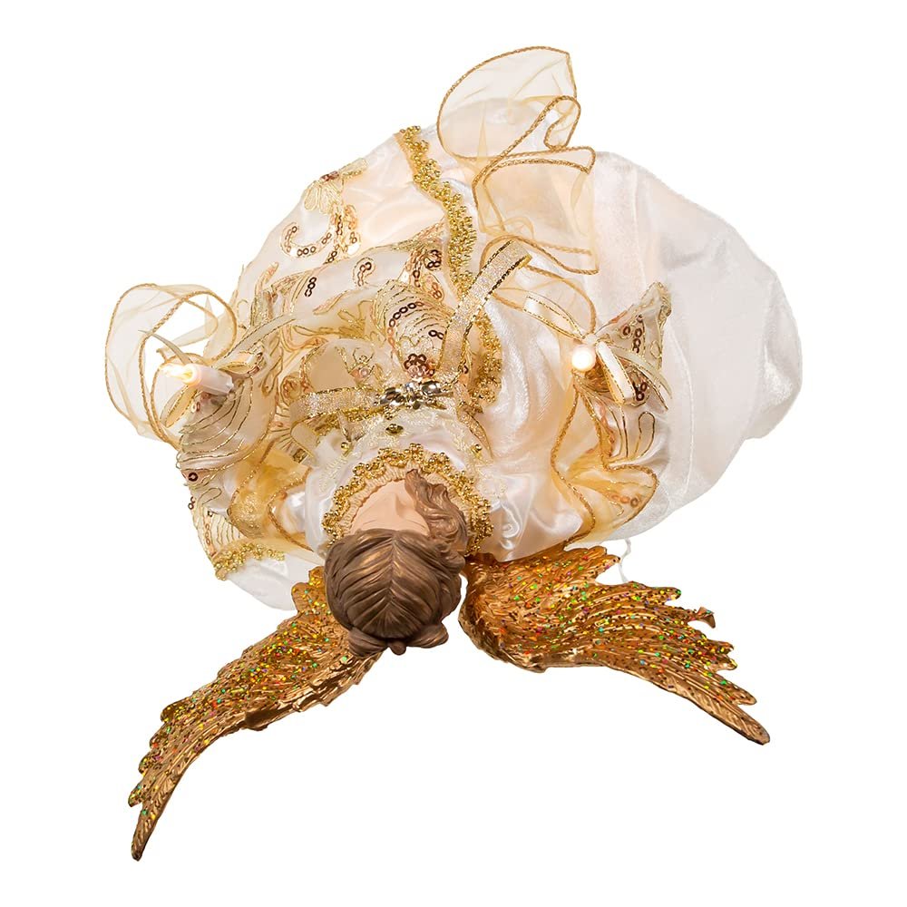Kurt Adler 16-Inch Ivory/Gold Angel Tree Topper