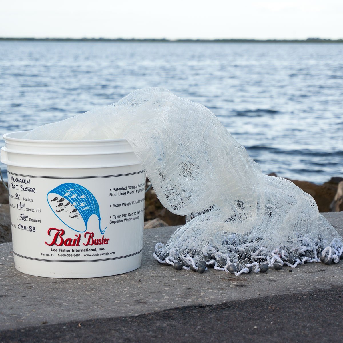 Bait Buster Menhaden Cast Net with 5/8 Mesh 10 FT