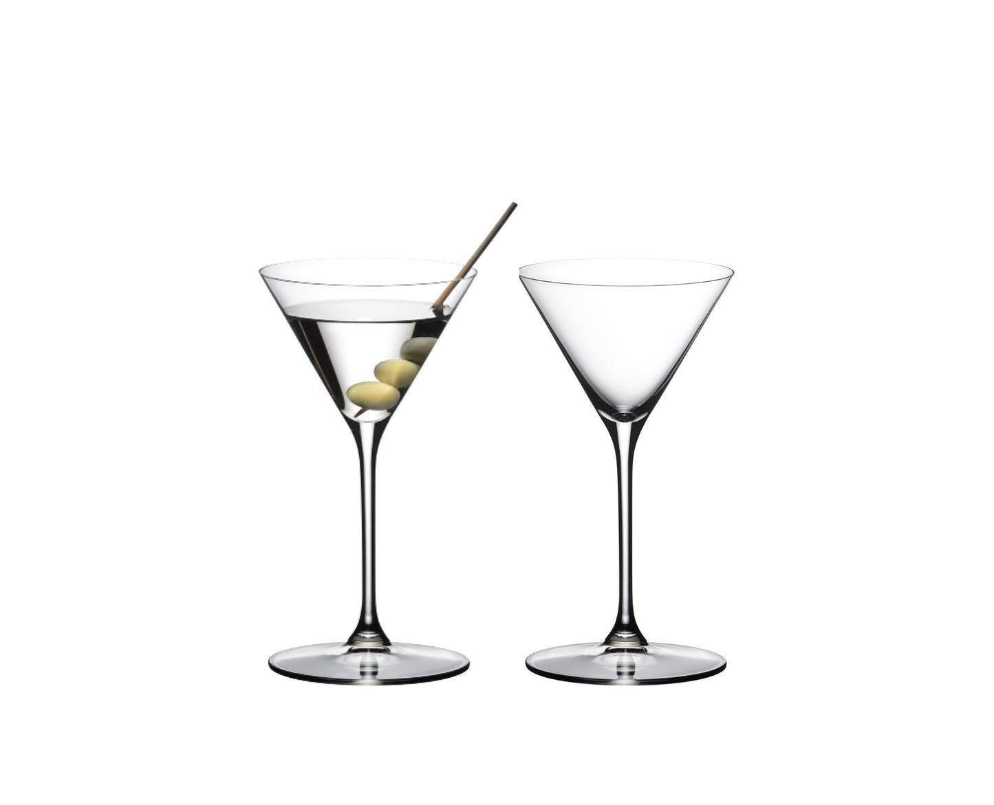 RIEDEL Grape Martini and Cocktail Diamond-Shaped Machine-Made Crystal Glass with Steeply Angled Sides (2-Pack, Clear)