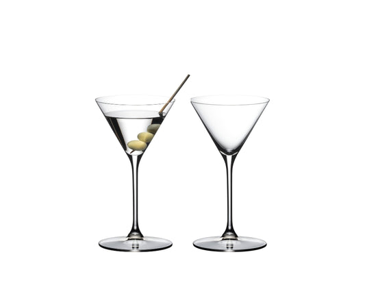 RIEDEL Grape Martini and Cocktail Diamond-Shaped Machine-Made Crystal Glass with Steeply Angled Sides (2-Pack, Clear)