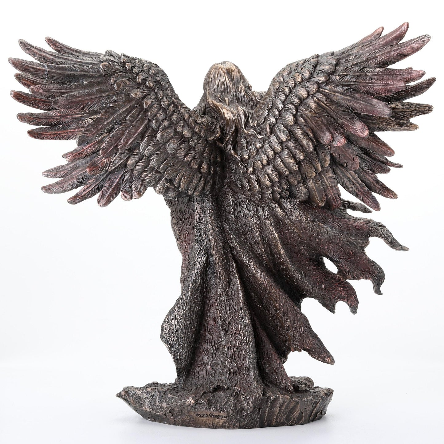 Unicorn Studio WU75976A4 Guardian Angel Statue in 6 Winged with Sword and Serpent, 11-inch Cold Cast Bronze