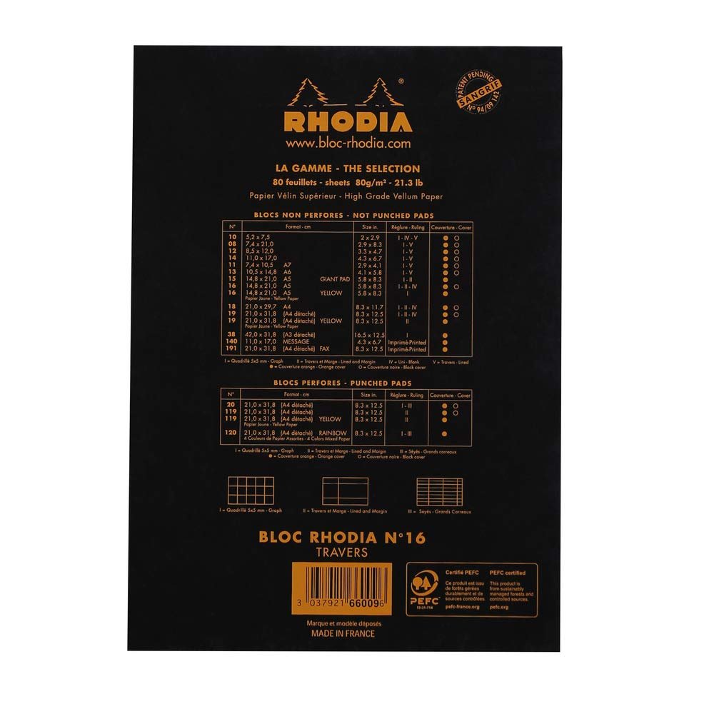 Rhodia Set of 10 Classic Standard Graph Notepads