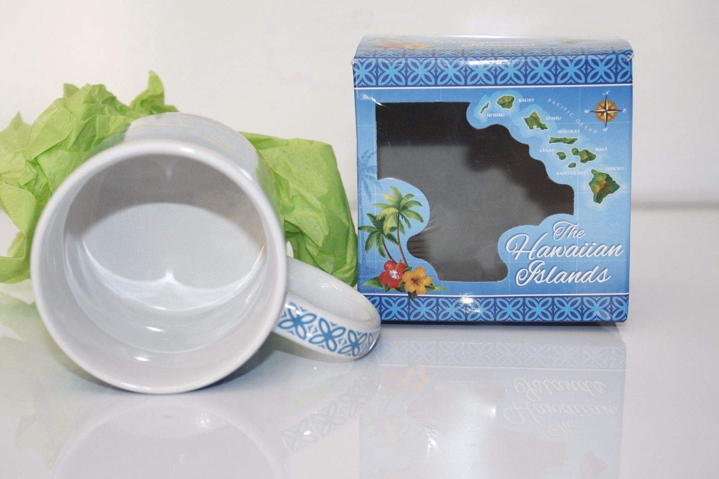 10 oz. Island Treasures Mug, Hawaiian Map - Blue