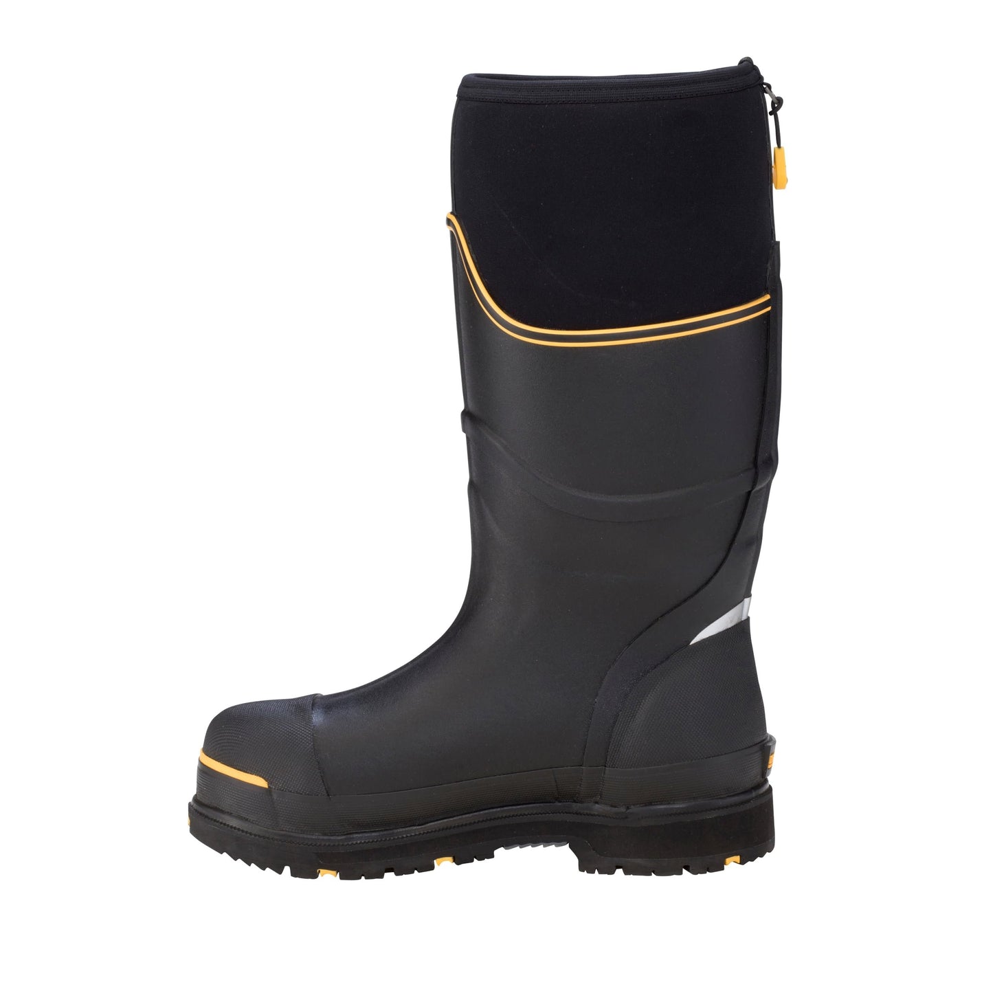Dryshod Unisex Steel-Toe Max Hi Work Boots | Slip Resistant | Waterproof | Rubber | Black/Yellow