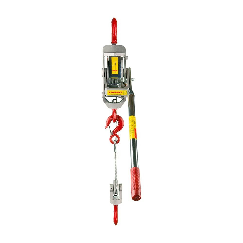 Lug-All 3000-30 Industrial-Grade Cable Come Along Ratchet Winch Hoist Featuring Double or Single Line Lift Capabilities With 1 1/2 Ton Capacity