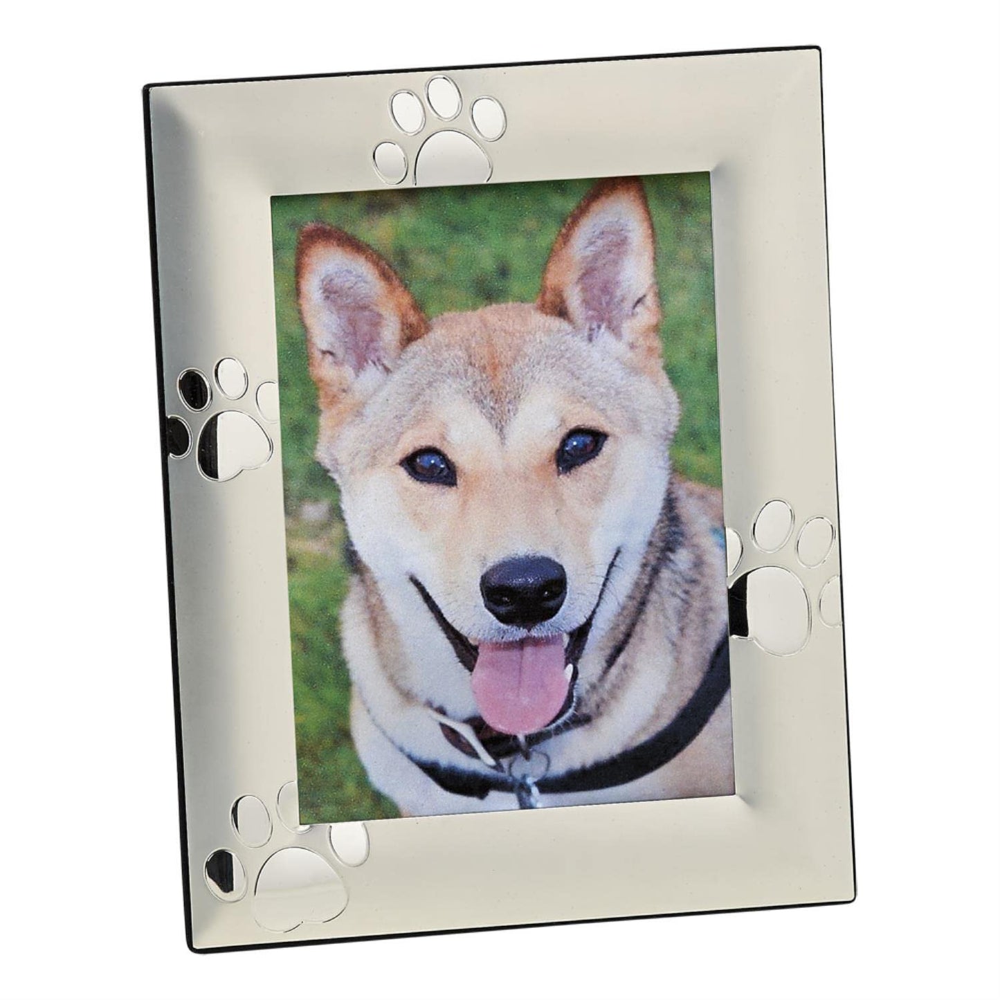 Creative Gifts International 24159 Puppy Paw Print Picture Frame, Silver, 5" x 7"-P