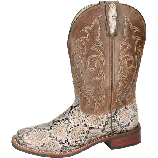 Smoky Mountain Boots | Diamond Back Series | Men’s Western Boot | Square Toe | Genuine Leather | Rubber Sole & Block Heel | Leather Upper & Man-Made Lining