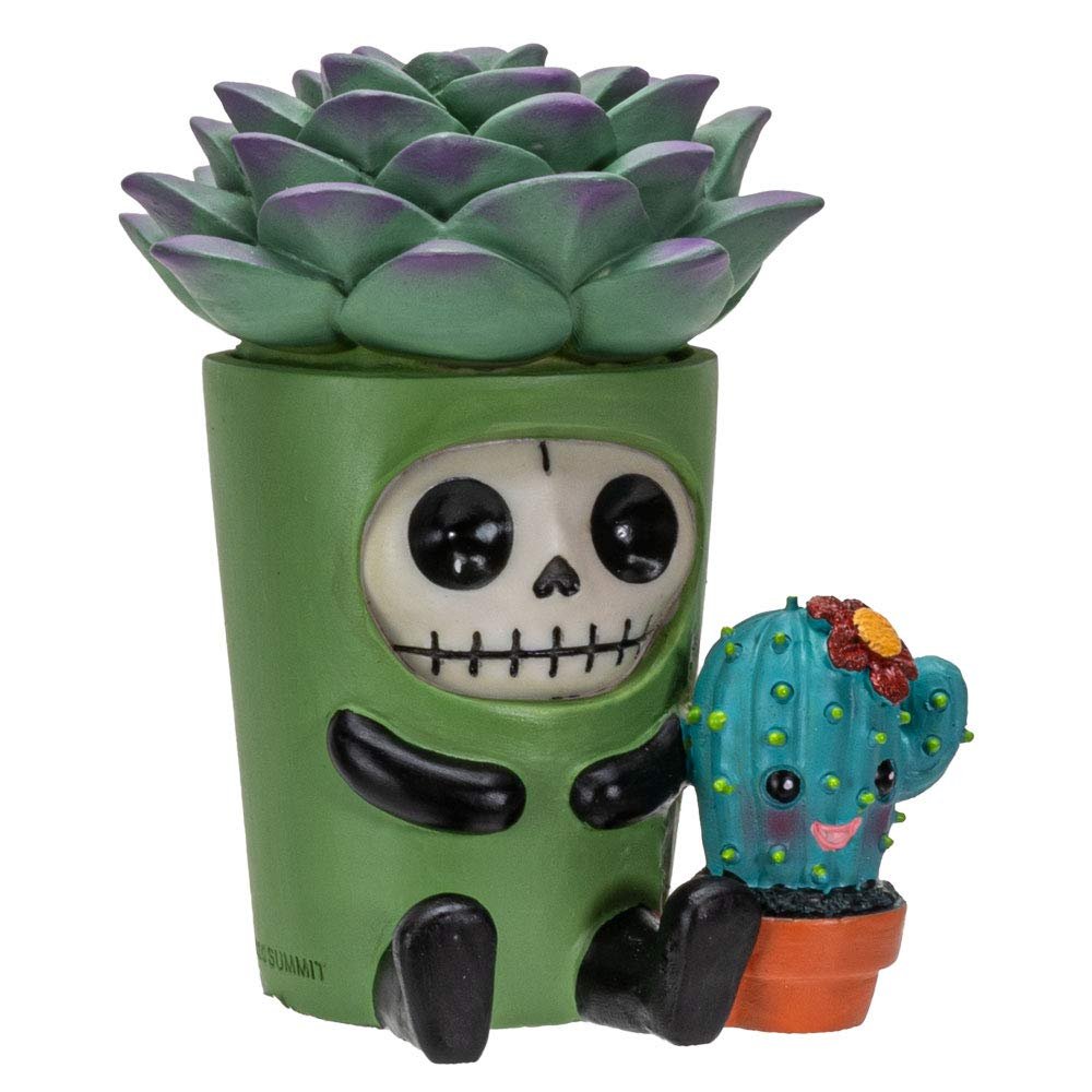 Furrybones Summit Collection Echy Figurine Decorative Signature Skeleton in Succulent Cactus Plant Costume 3 Inch Tall Collectible Statue