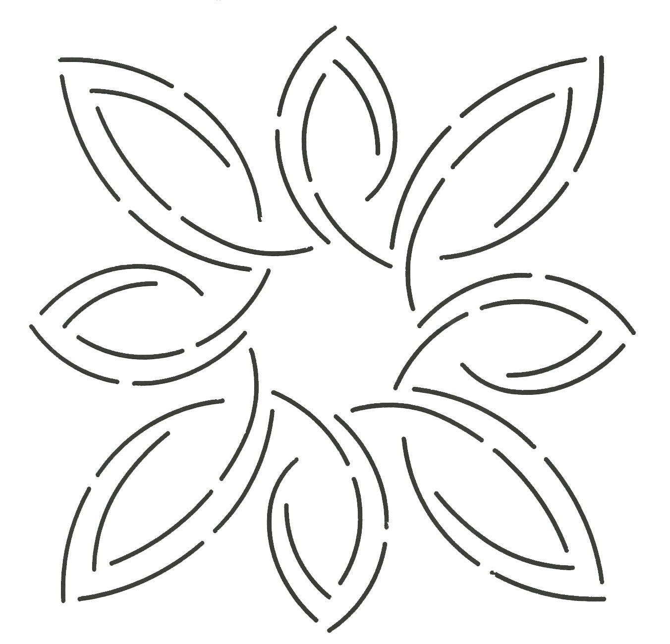 Quilting Creations Pear Leaf Medallion Stencil, 7"