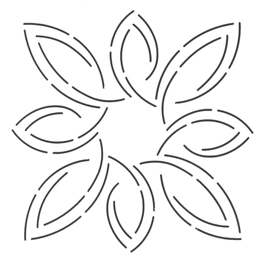 Quilting Creations Pear Leaf Medallion Stencil, 7"