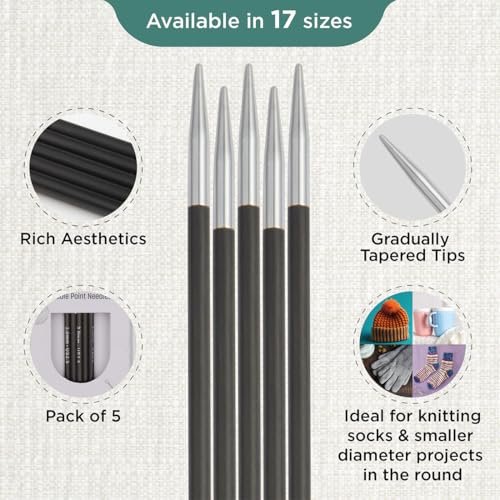 KnitPro 15 cm x 1 mm Karbonz Double Pointed Needles