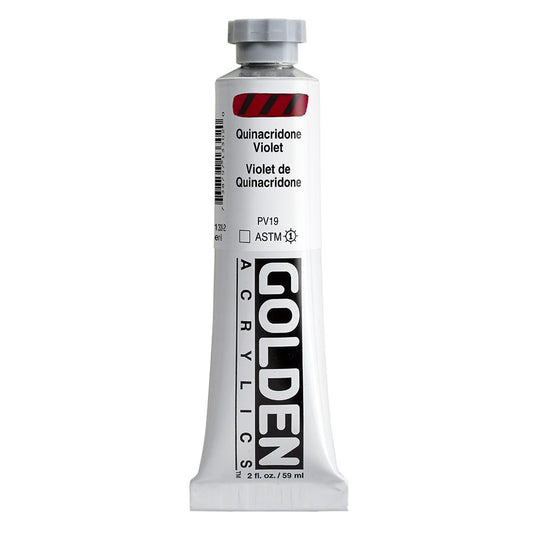 GOLDEN Heavy Body Acrylics, Quinacridone Violet, 2 fl. oz. Tube, Professional Acrylic Paint, Transparent