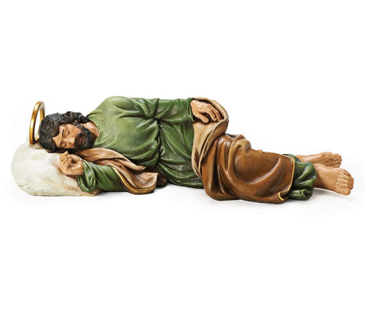 Joseph's Studio by Roman - Sleeping St. Joseph Figure, Life of Christ, Renaissance Collection, 5.5" H and 22.5" W, Resin and Stone, Religious Gift, Decoration