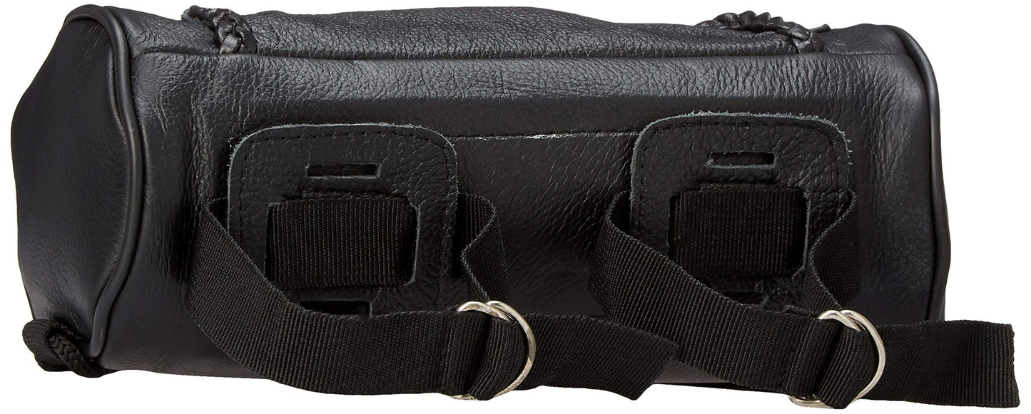 Genuine Soft Leather Universal Motorcycle Tool Bag w/Braid Trim