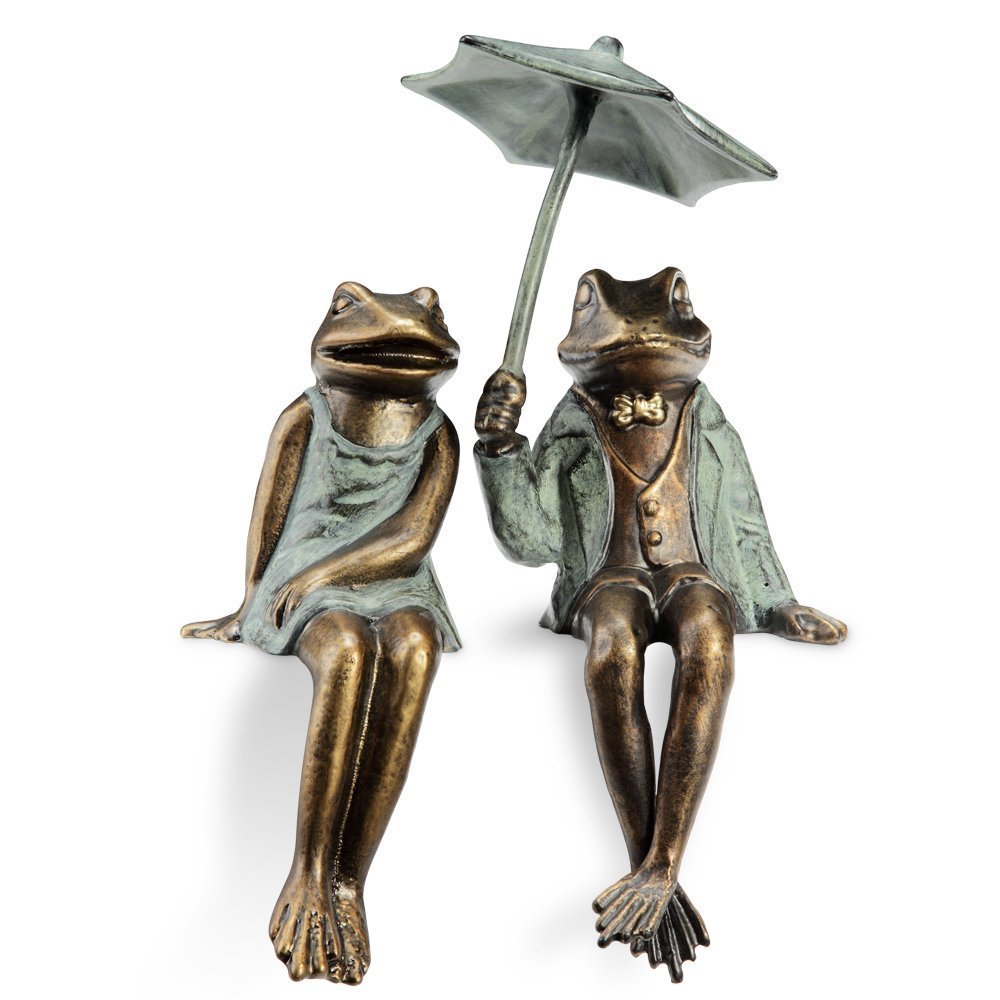 SPI Home Aluminum Sophisticated Frog Couple Shelf Sitters