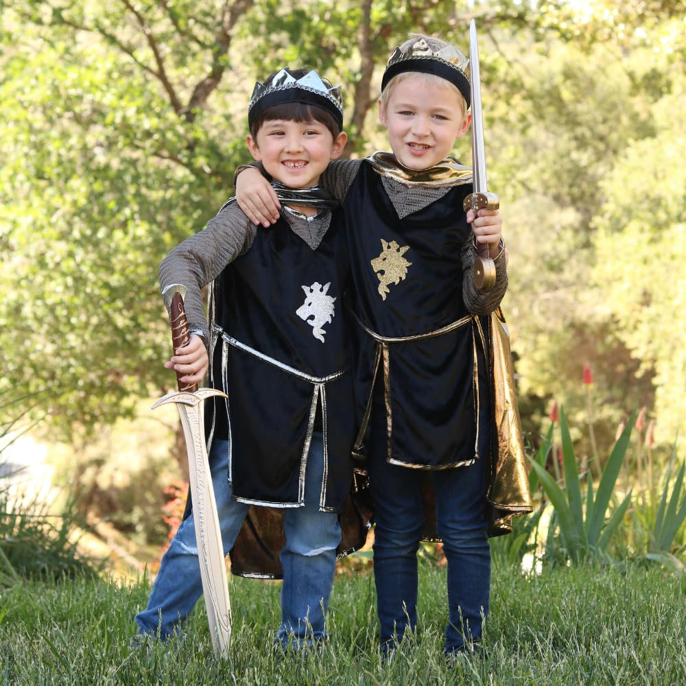 Great Pretenders Silver Knight Tunic Cape & Crown 5/6 Years Dress Up Play