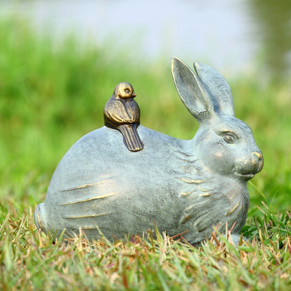 SPI Home Rabbit and Little Friend Garden Sculpture