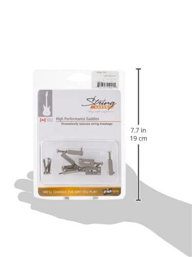 Graph Tech String Saver PG-8000-00 - Classics Strat & Tele Style Saddles - 2 1/6" String Spacing - Brushed Steel Finish