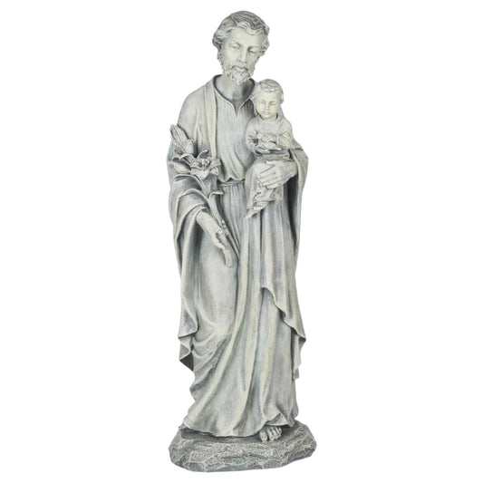 Joseph's Studio by Roman - 20" H St. Joseph Holding a Child Garden Statue, Religious Outdoor Decor