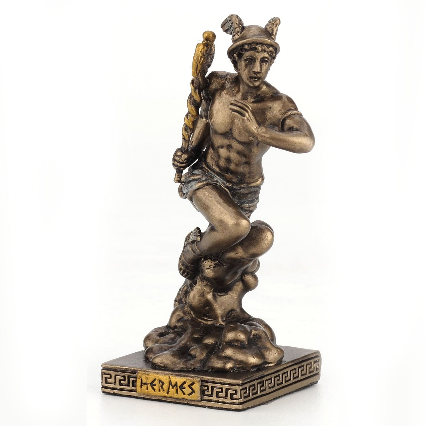 Veronese Design 3 1/2 Greek God Hermes The Messenger of The Gods Miniature Figurine Hand Painted Bronze Finish