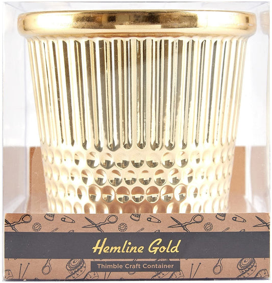 Tacony Hemline Gold Thimble Craft Container-