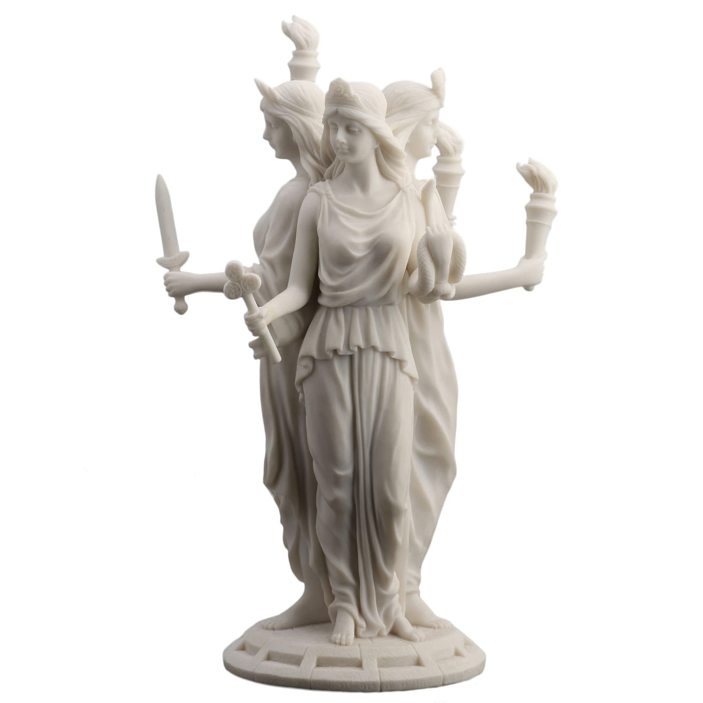 Veronese Design 11 3/4 Inch Greek Triple Moon Goddess Hecate Resin Statue Marble Finish
