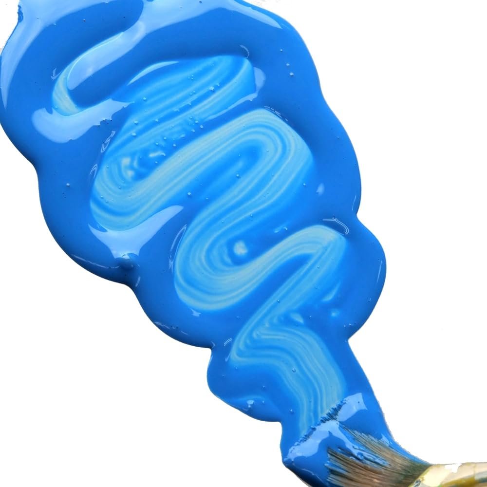 High Flow Acrylics by GOLDEN, Fluorescent Blue, 16 fl. oz. Bottle, Professional Acrylic Paint, Transparent