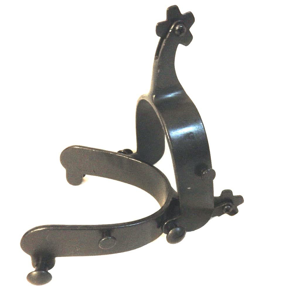 HILASON Black Steel Tack Saddle Bronc Spur 5 Point Rowel