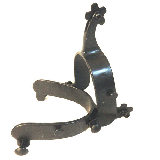 HILASON Black Steel Tack Saddle Bronc Spur 5 Point Rowel
