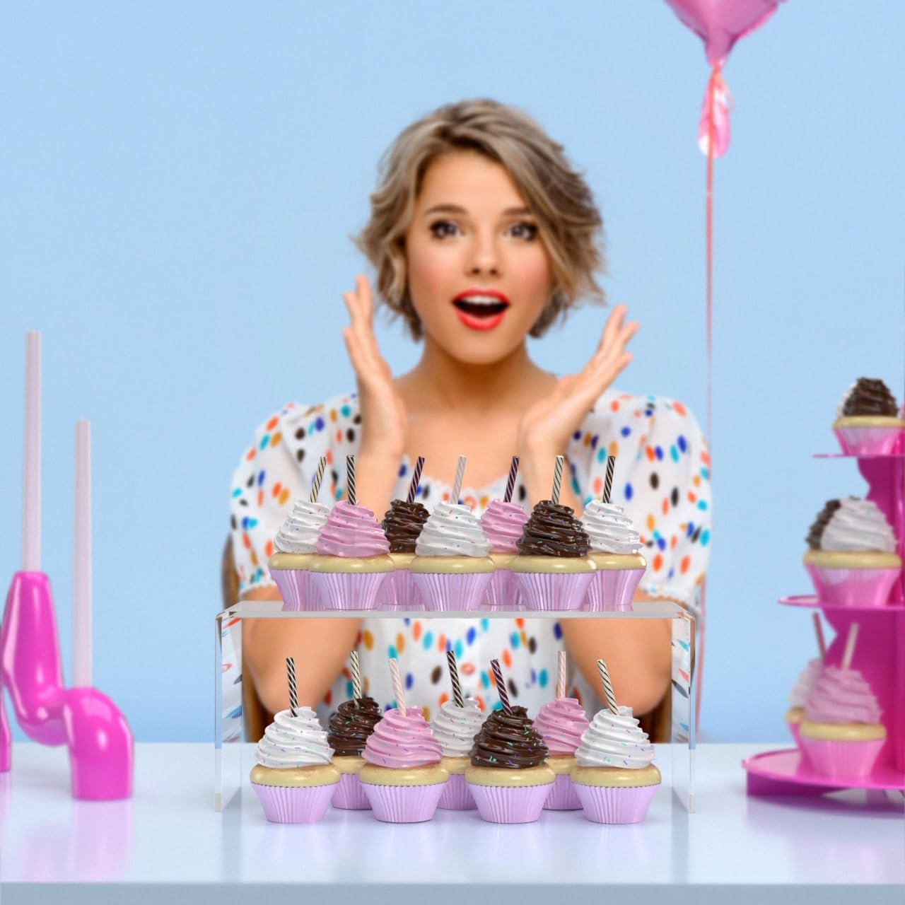 Marketing Holders Acrylic Riser Display Stand Platform Clear 12 Inch Wide by 4.5 Inch Deep Rectangular Tabletop Showcase Pedestal for Collectible Merchandise Firgures and Figurines