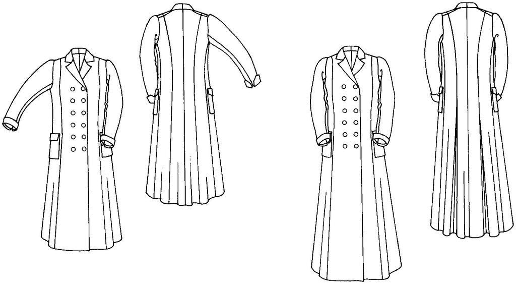 Folkwear Model T Duster #230 Driving Coat Jacket Princess Seam Duster Ladies Traditional Sewing Pattern (Pattern Only) folkwear230