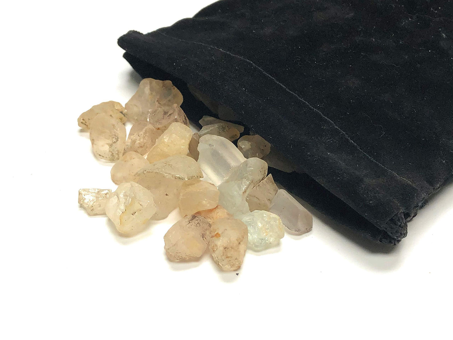 Zentron Crystal Collection Natural Rough Topaz with Velvet Bag Bulk Rocks